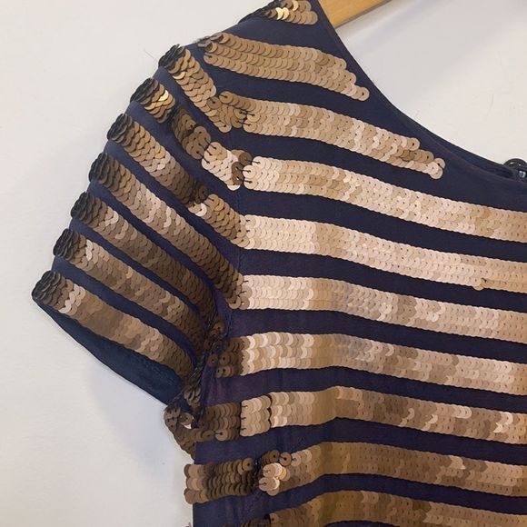 French Connection Sequin Striped Dress M - Picture 2 of 8